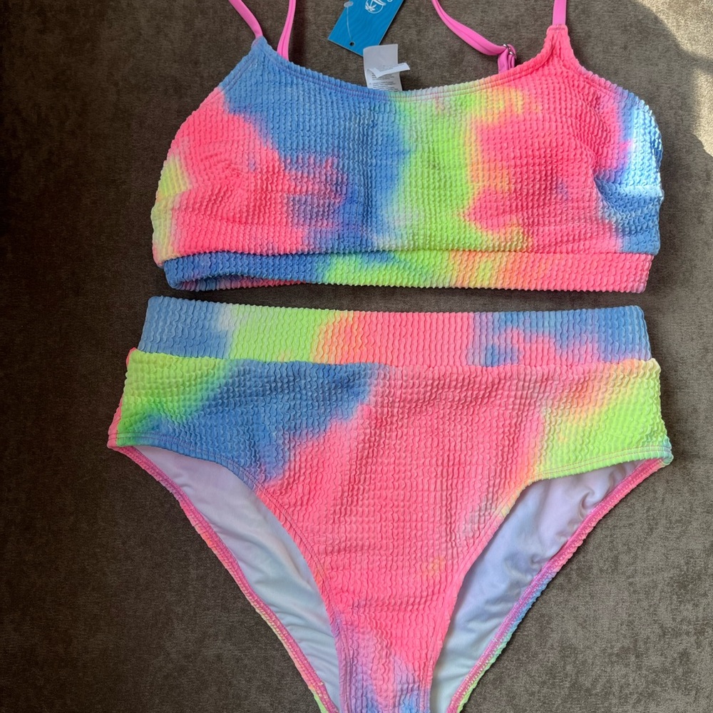 Cupshe Neon Tie-Dye Kids Bikini